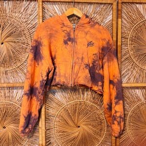 I.AM.GIA Orange and Purple Cropped Zip Up Jacket, Size XL